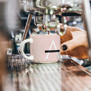 Tasse Expresso Nom personnel minimaliste Pastel Pink