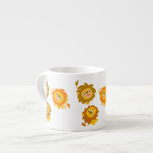 Tasse Expresso "Nous sommes ici ! !" Joli caricature Lions Espres
