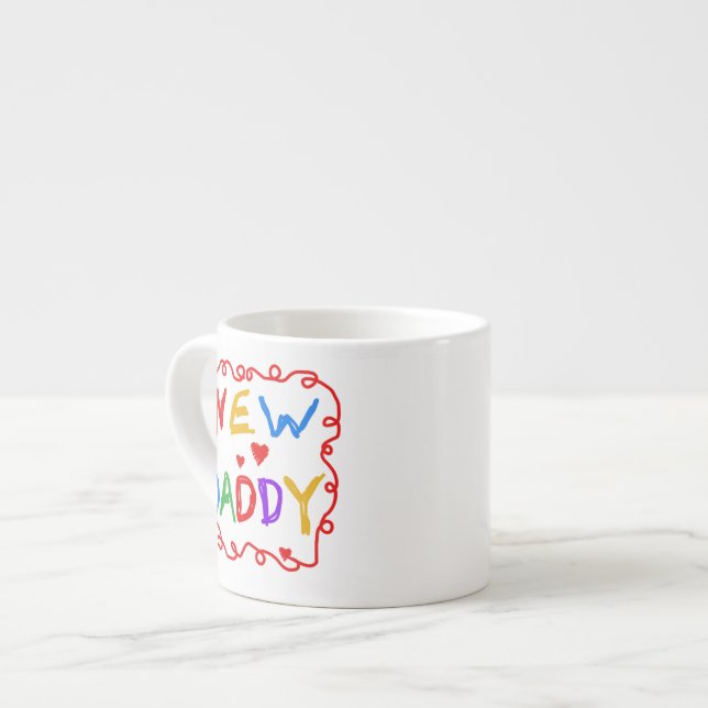Tasse Expresso Nouveaux cadeaux de papa de couleurs primaires (Devant gauche)