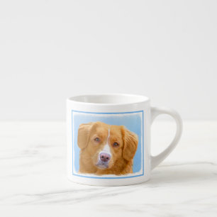 Tasse Expresso Nouvelle-Écosse Peinture de chien pour l'essayeur 