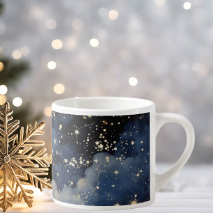 Tasse Expresso Nuit sainte et étoilée de Noël