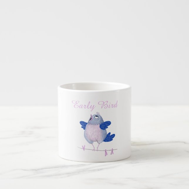 Tasse Expresso Oiseau chantant mignon (Devant)