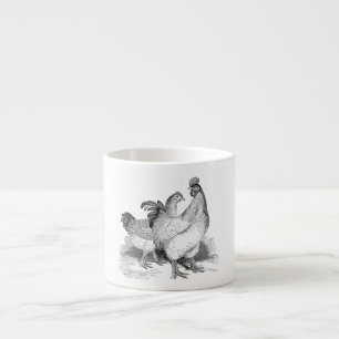 Tasse Expresso Oiseaux de Cochin de coq de poulet personnalisés
