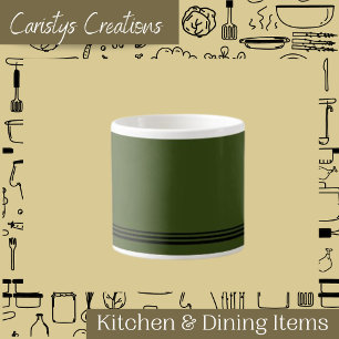Tasse Expresso Olive vert contemporain avec des rayures Espresso 