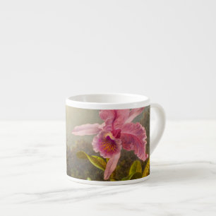 Tasse Expresso Orchidée avec deux colibris Heade