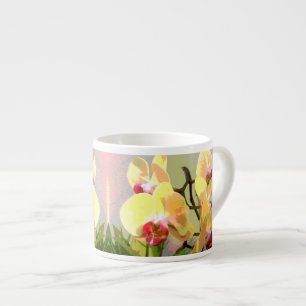 Tasse Expresso Orchidées jaunes sous le soleil de l'après-midi