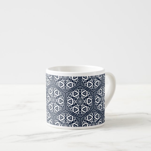 Tasse Expresso Oriental Bleu ottoman Turc Tracery Vector Art (Devant droit)