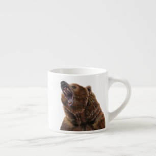 Tasse Expresso Ours grizzli - Peinture en acrylique
