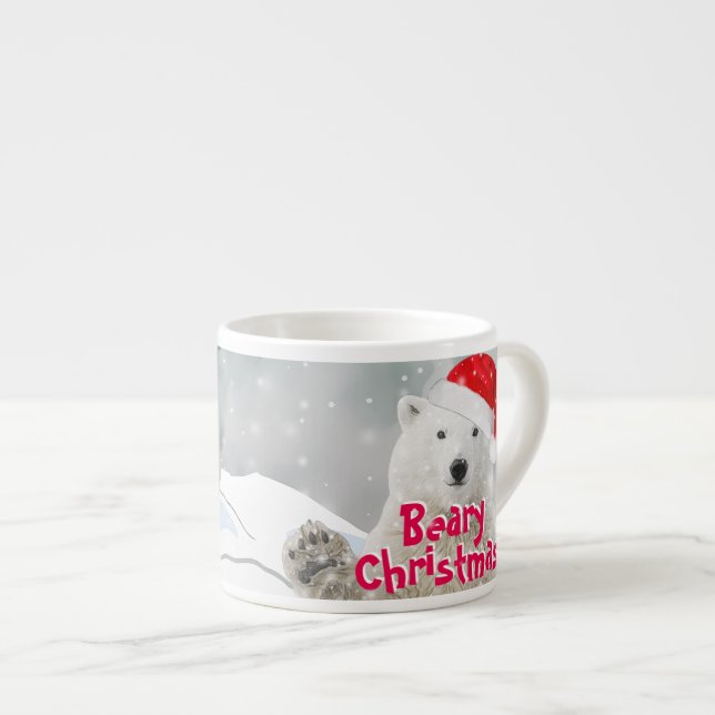 Tasse Expresso Ours polaire père Noël | Beary Christmas Espresso  (Devant droit)