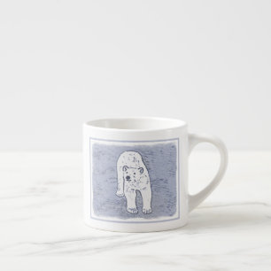 Tasse Expresso Ours polaire sur la peinture sur glace - Art origi