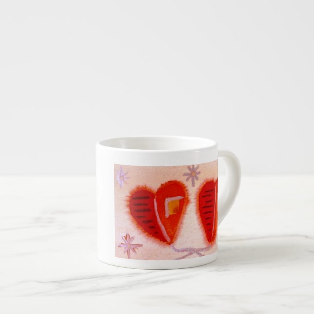 Tasse Expresso ...ouvrir les coeurs...art de Jutta Gabriel... (Devant droit)