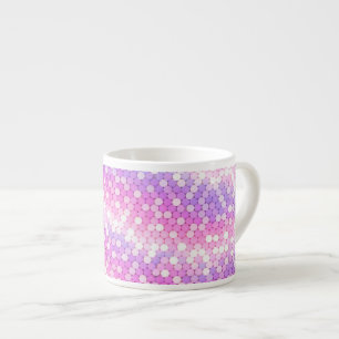 Tasse Expresso Paillettes rose et mauve Bling