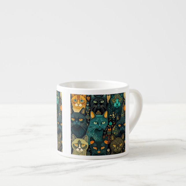 Tasse Expresso Papier peint Chats Espresso Mug (Devant droit)