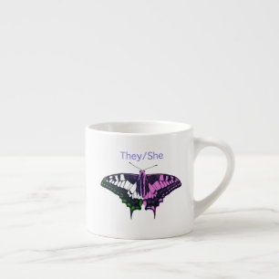 Tasse Expresso Papillon à queue noire non binaire