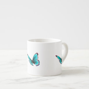 Tasse Expresso Papillon turquoise