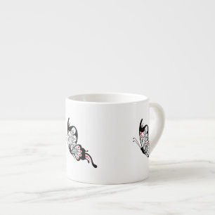 Tasse Expresso Papillons en dentelle noire 2