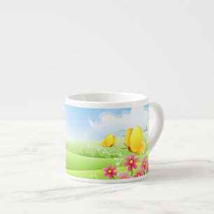 Tasse Expresso Papillons jaunes