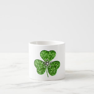 Tasse Expresso Parties scintillant Shamrock Et Fleur Espresso Mug