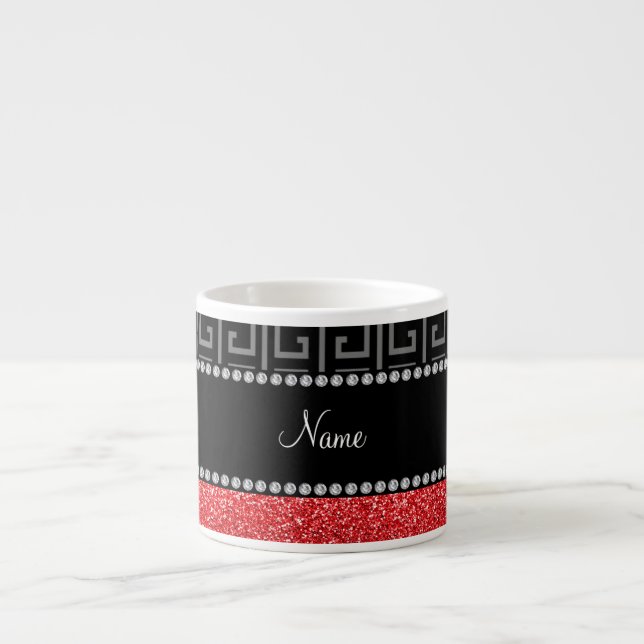 Tasse Expresso Parties scintillantes rouges principales grecques (Devant)