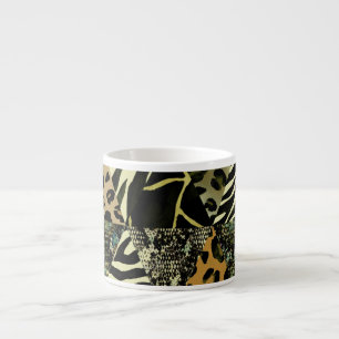 Tasse Expresso Patchwork Safari : Poster de animal aquarelle.