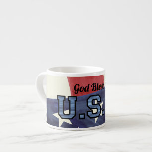 Tasse Expresso Patriotique "Dieu bénisse..." Mug Specialty