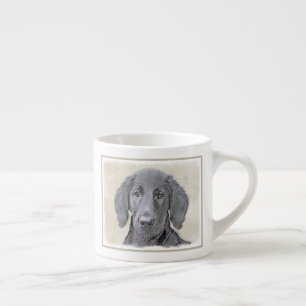 Tasse Expresso Peinture Retriever à revêtement plat - Art Chien o