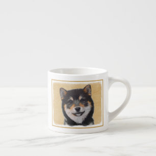 Tasse Expresso Peinture Shiba Inu (Noir et Tan) - Art Chien