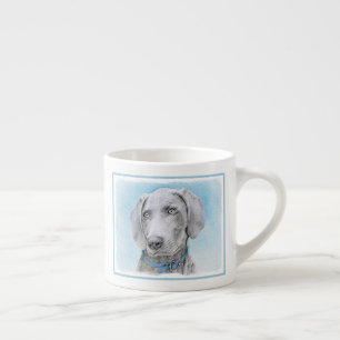 Tasse Expresso Peinture Weimaraner - Joli art original chien