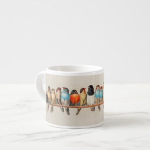 Tasse Expresso Perche antique des oiseaux Hector Giacomelli