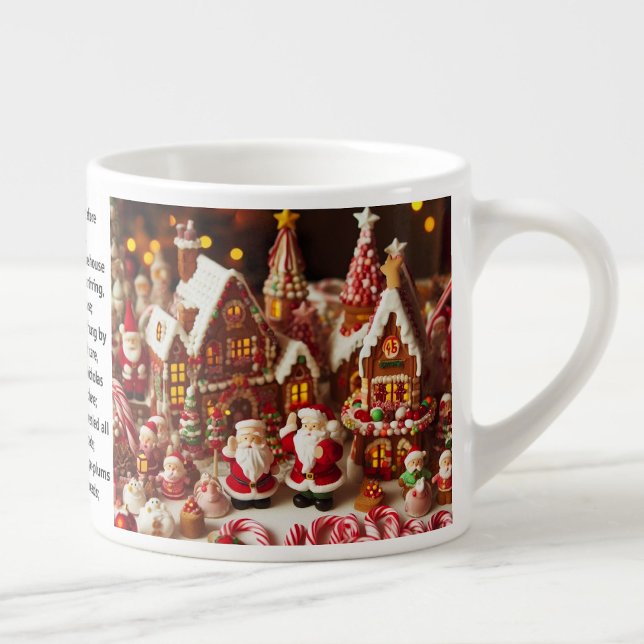 Tasse Expresso Père Noël Village de Noël Ajouter le nom de l'enfa (Créateur téléchargé)