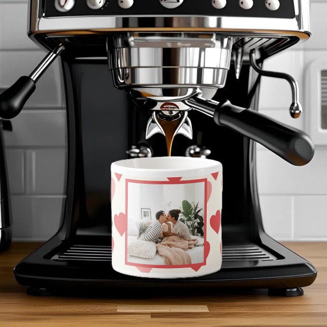 Tasse Expresso Personalized Valentine Phot with Hearts (Créateur téléchargé)