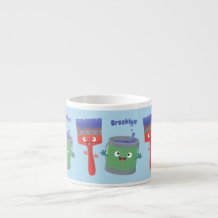 Tasse Expresso Personnages de peinture et de pinceau mignons
