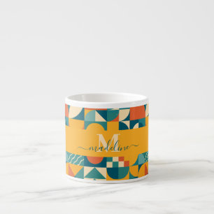 Tasse Expresso Personnalisé Retro géométrique coloré