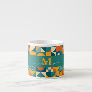 Tasse Expresso Personnalisé Retro géométrique coloré