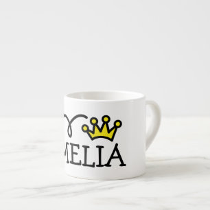 Tasse Expresso Petit mug d'enfant personnalisé avec couronne de 