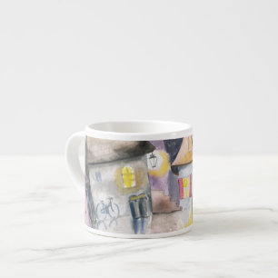 Tasse Expresso Petite ville la nuit
