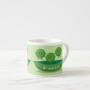 Tasse Expresso Petits pois sauteurs en pod dessin animé illustrat