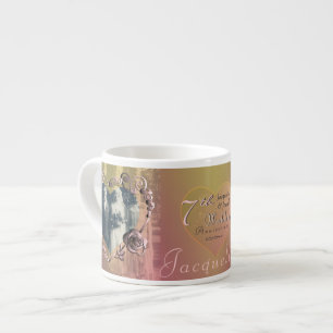 Tasse Expresso Photo 7e anniversaire du Mariage Rose Coppery Espr