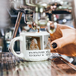 Tasse Expresso Photo Collage moderne & Gris Meilleur Papa Jamais 