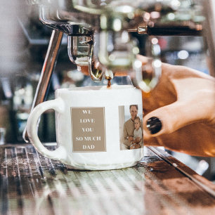 Tasse Expresso Photo Collage moderne & We Love Papa Cadeaux