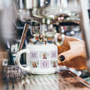 Tasse Expresso Photo de collage moderne Meilleure mère Ever Purpl
