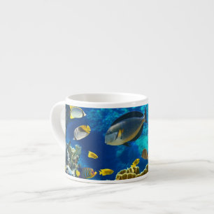 Tasse Expresso Photo d'un poisson tropical sur un récif coralien