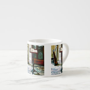 Tasse Expresso Pièce de musique avec l'harpe