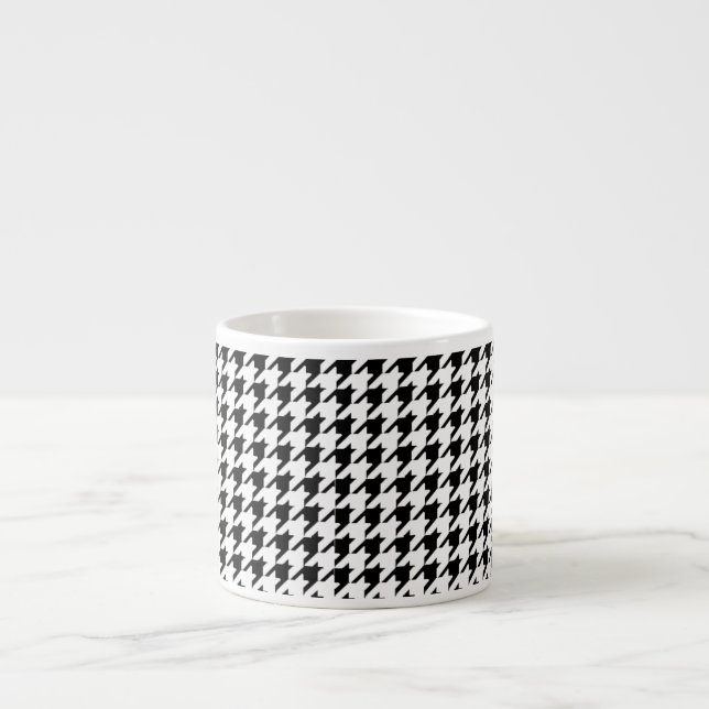 Tasse Expresso Pied de fond noir et blanc (Devant)