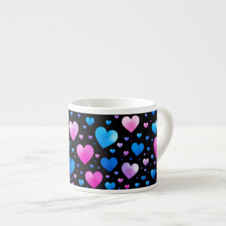Tasse Expresso Pink & Blue Glowing Hearts
