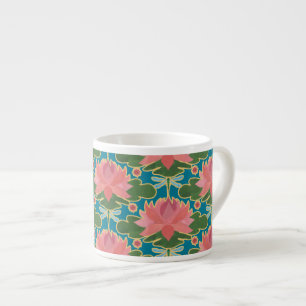 Tasse Expresso Pink Water Lys and Dragonflies Espresso Mug