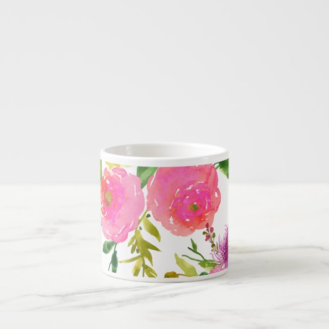 Tasse Expresso PixDezines floral/aquarelle/ranunculus (Devant)