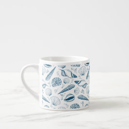 Tasse Expresso Plage bleu de coquillages