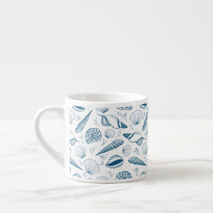 Tasse Expresso Plage bleu de coquillages