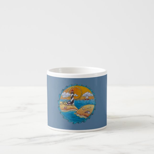 Tasse Expresso Plage d'été amusant soleil bord de mer côte (Devant)